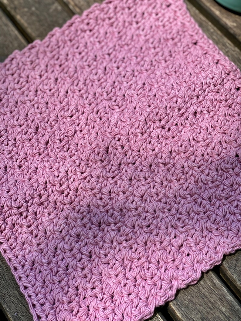 Dishcloth set of 2 crochet dish cloths made with natural cotton, dish towel set for hostess gift, ecofriendly reusable crochet dish rag Pink