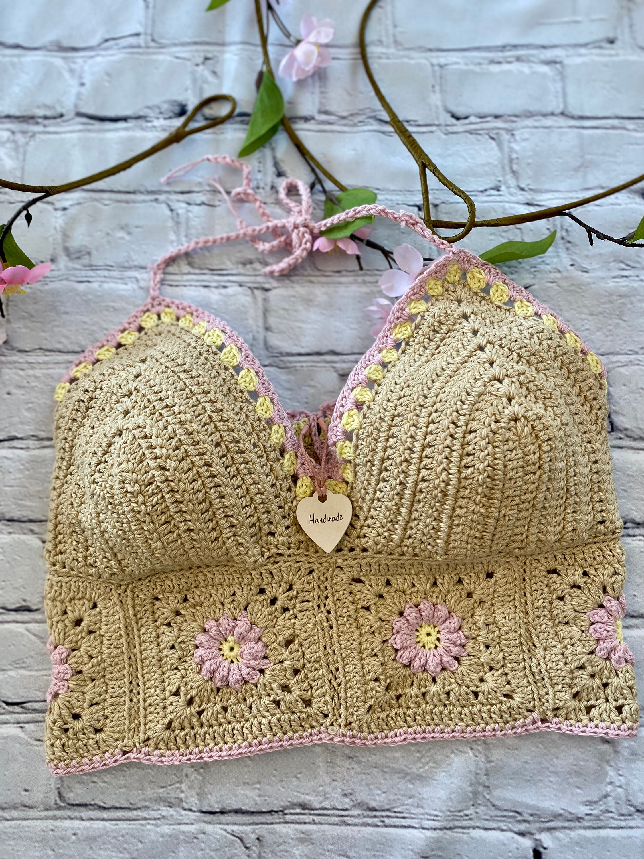 Beautiful Granny Square Halter Top Crochet Pattern, Fashion