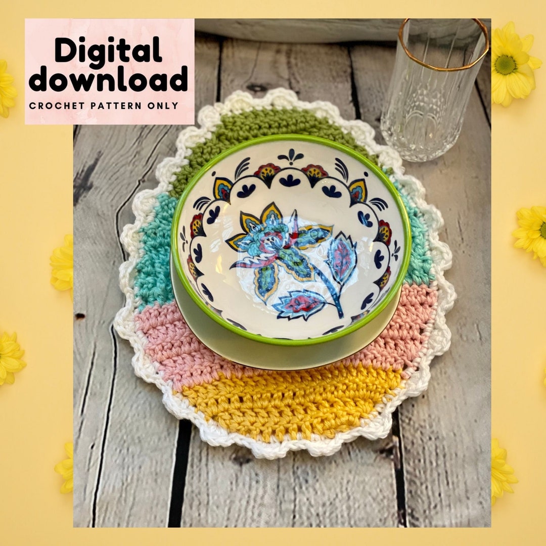 Cute Easter Egg Placemat Crochet Pattern Easter Table Decor Etsy