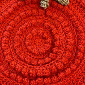 Large textured Rustic farmhouse handmade crochet pumpkin placemat, trivet decor placemats, autumn table safe decoration, hostess gift fall image 3