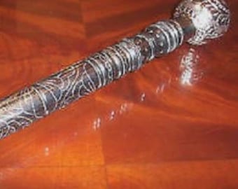 Unique HANDCRAFTED Inlaid African Ebony Walking Stick / Cane. Made To requested length!