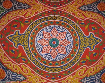 2.6 meters / 100 inches Colorful Traditional Egyptian Textile Poly-Cotton Mix Fabric - PRINCESS - Washable - Up to 32 Meters/104 Feet