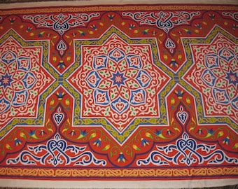 2.6 meters / 100 inches Colorful Traditional Egyptian Textile Poly-Cotton Mix Fabric - NEGMA - Washable - Up to 32 Meters/104 Feet