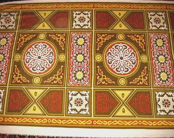 2.6 meters / 100 inches Colorful Traditional Egyptian Textile Poly-Cotton Mix Fabric - BROWN SELSELA - Washable - Up to 32 Meters / 104 Feet