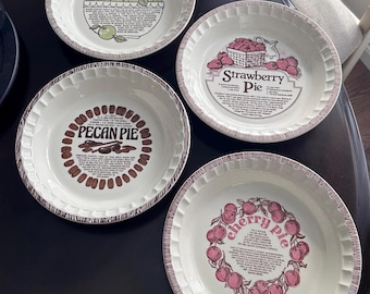 Jeanette Royal China “Pie Recipe” 11” Pie Plates