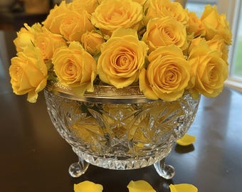 Crystal “Pinwheel” Rose Bowl