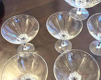 Belfor "Exquisite" Crystal - Martini Glass - Set of 5 and Compote/Candy Dish