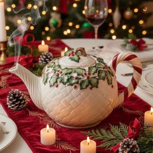Fitz & Floyd “Old World Christmas Holly” Teapot