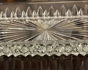 Anchor Hocking “Star Brite” Prescut Glass Cake Plate / Serving Platter / Vanity Tray