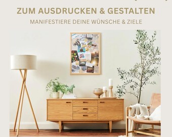 Vision Board Kit – 70+ pages, 300+ images, manifestation collage set, affirmations & worksheets (PDF)