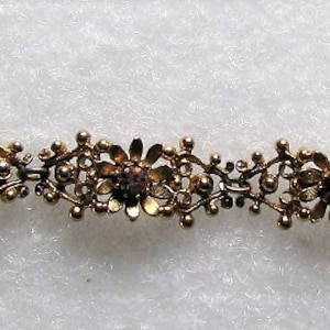 Florenza Amethyst Rhinestone & Gold Tone Filigree Bracelet