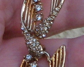 Hattie Carnegie Rhinestone "Birds" Necklace Vintage