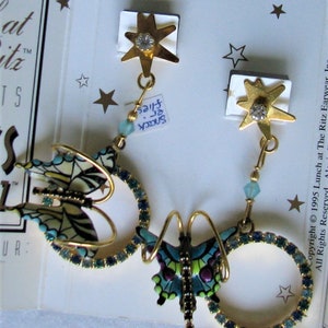 Lunch At The Ritz Vintage &quot;Snackerflys&quot; Butterfly POST Earrings