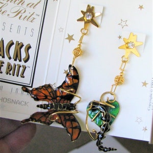 Lunch At The Ritz Vintage Metamorpho Snack Butterfly POST Earrings