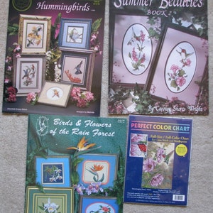 4 Vintage Cross Stitch/Needlepoint Leaflets Featuring BIRDS