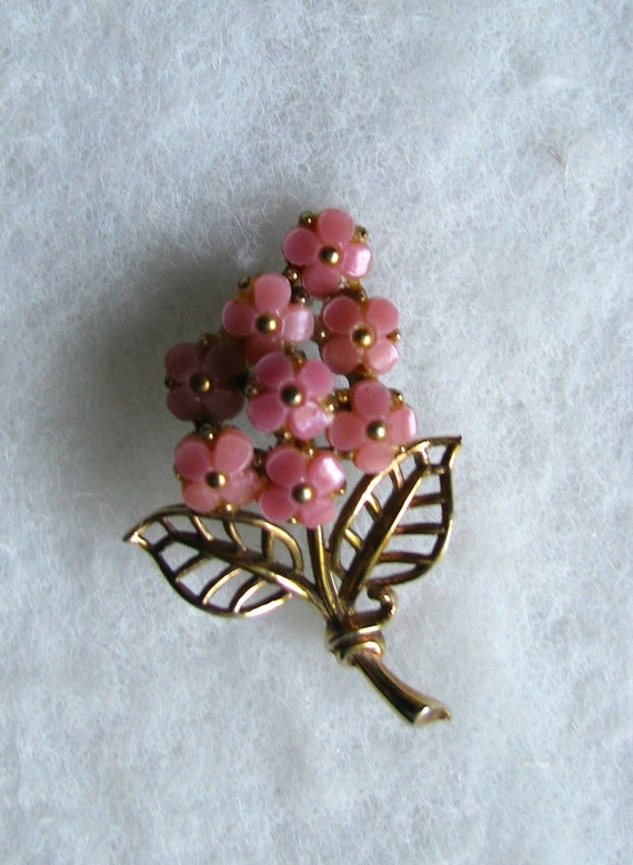 Trifari Pink Forget-Me-Not Flower Pin/Brooch Vinta
