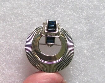 Boucher Rhinestone Buckle Art Deco Brooch