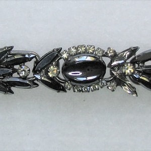 Juliana DeLizza & Elster Hematite  Black Diamond Rhinestone Bracelet