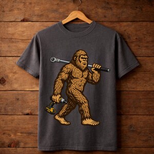 Bigfoot Mechaniker Shirt, Auto Mechaniker Geschenk, Diesel Tech Tee, Blauer Kragen Mechaniker Shirt