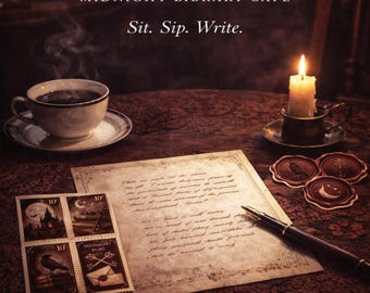 Mesa gótica victoriana - Páginas de diario imprimibles de estilo Dark Academia, kit de efímeros y conjunto de rituales (descarga digital)