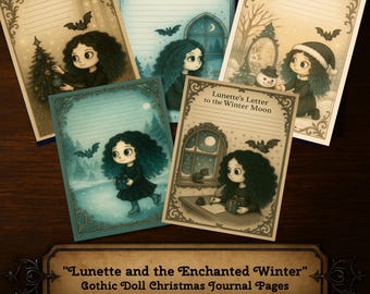 Lunette y el invierno encantado - Páginas del diario navideño de muñecas góticas (Descarga digital)
