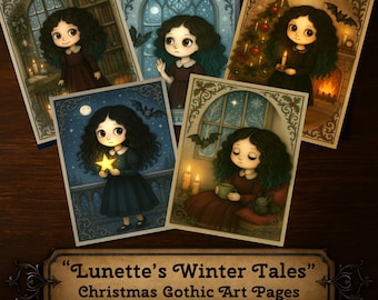 Cuentos de invierno de Lunette: Páginas de arte gótico navideño (Descarga digital)
