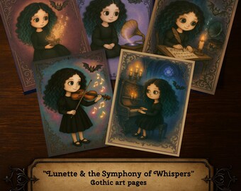 Lunette y la Sinfonía de los Susurros – Páginas de arte de muñecas góticas (Descarga digital)