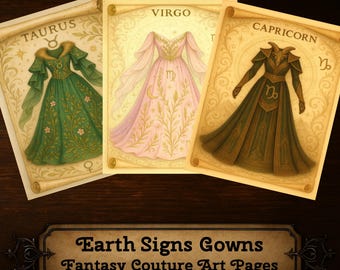 Signos de Tierra (Tauro, Virgo y Capricornio) – Vestidos de Astrología de Fantasía Celestial (Descarga Digital)