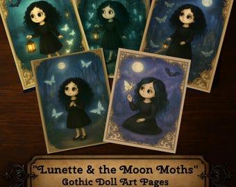 Lunette y las polillas lunares - Páginas de arte de muñecas góticas