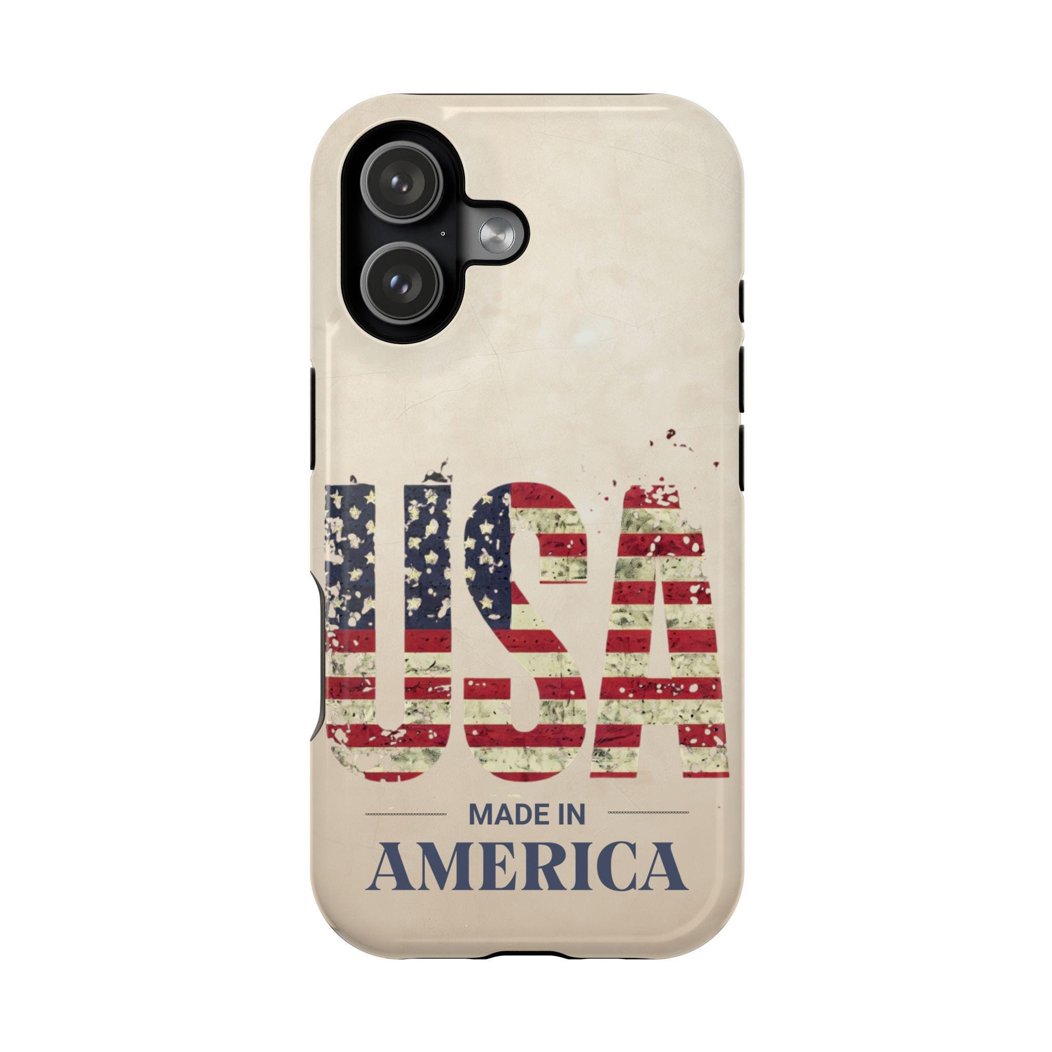 Vintage USA Flag Distressed Made in America Phone Case | Magnetic ...