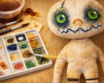 Tutoriel de peinture pour poupées en textile - Masterclass coloration du café et peinture faciale (MP4 + PDF)