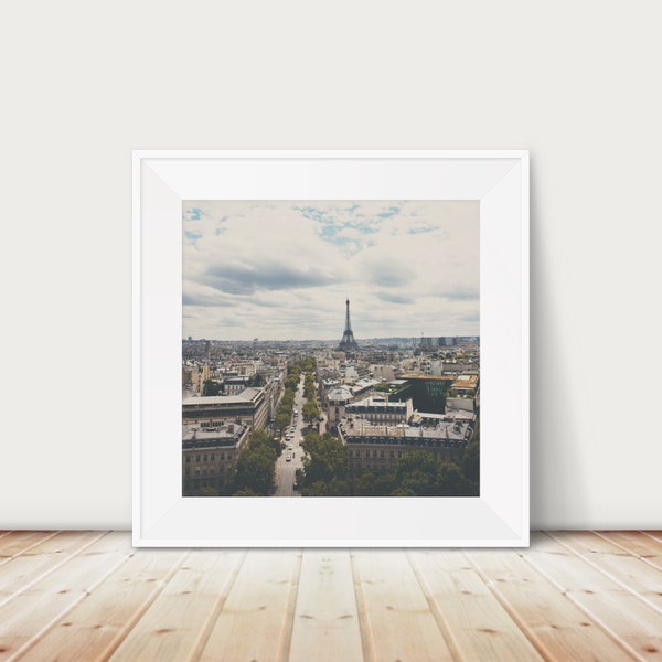 Paris photograph, Eiffel Tower photograph, Paris rooftops print, large wall art, Aerial Paris print, Paris decor, travel photography