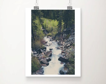 Lake Tahoe photograph, Eagle Falls print, woodland decor, California river photograph, wilderness art