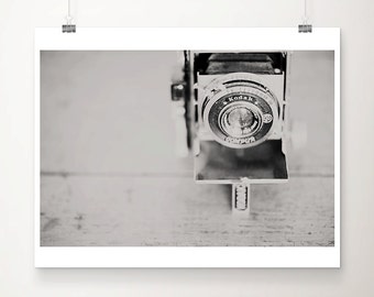 Vintage Kodak Camera Photograph: Black and White Still Life Print (8x10)