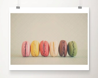 French macaron print, food photography, Paris decor, large wall art