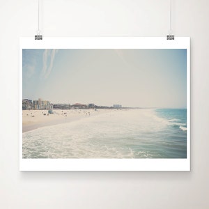 Santa Monica print, aerial beach photograph, Pacific Ocean print, large wall art, California photograph, West Coast decor