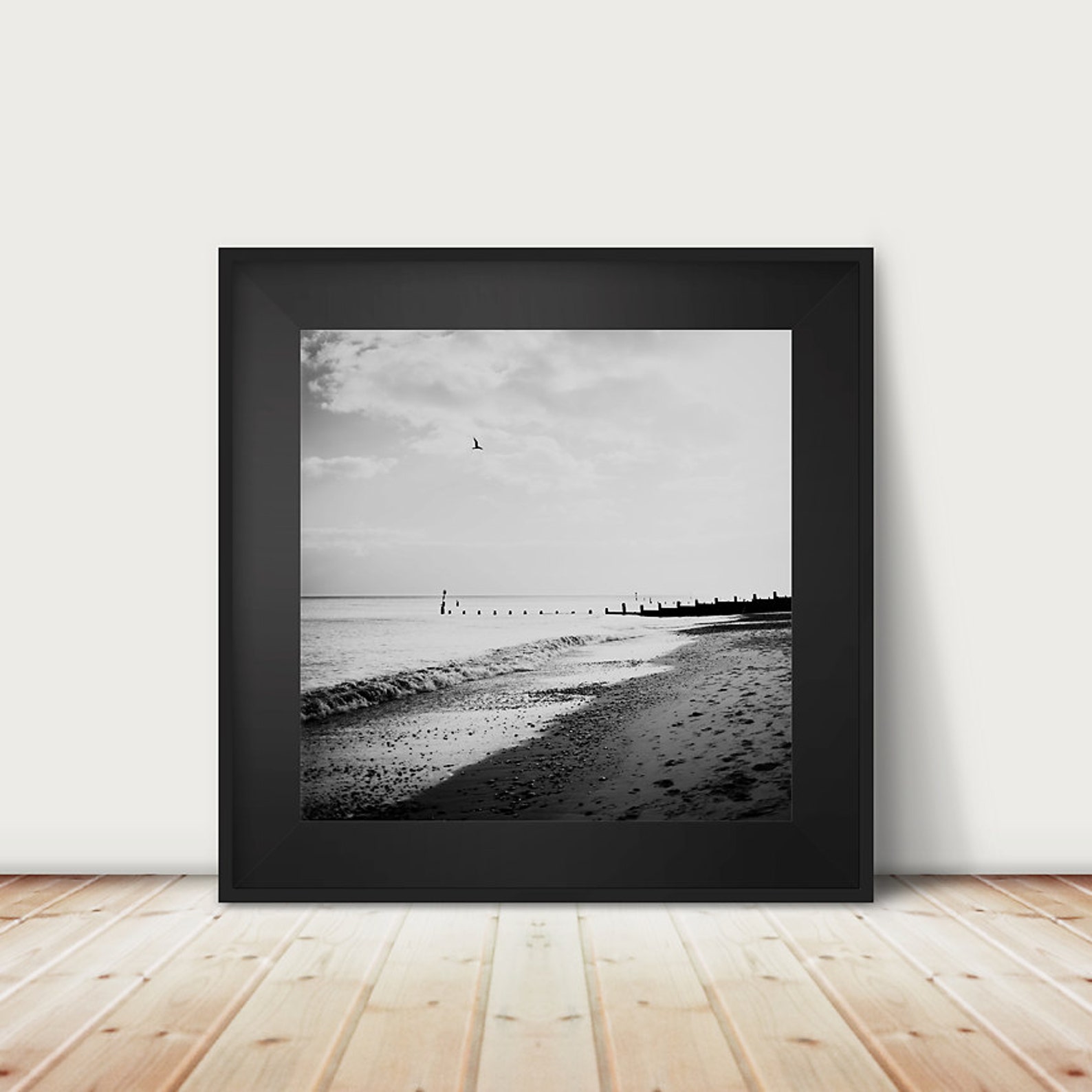 Black and White Beach Photography Ocean Print English - Etsy