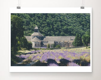 Provence photograph, Senanque Abbey print, French decor, Provence decor, lavender print, green decor, wanderlust art, large Provence print