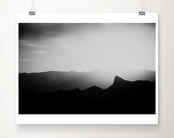 black and white mountains photograph, Zabriskie Point art, Death Valley print, California print, wilderness art