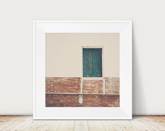 venice photograph, teal shutter print, travel photograph, minimalist decor, large square print, Venice architecture print, Europe decor