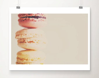 French macaron photograph, Paris decor, food photography, kitchen wall art, bakery print