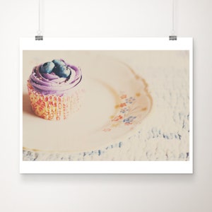 cupcake photograph, food wall art, kitchen decor, bakery decor, still life photograph, feminine decor image 1
