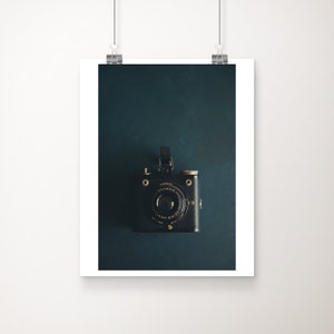 Vintage Kodak Brownie Camera Print: Teal Still Life Photograph