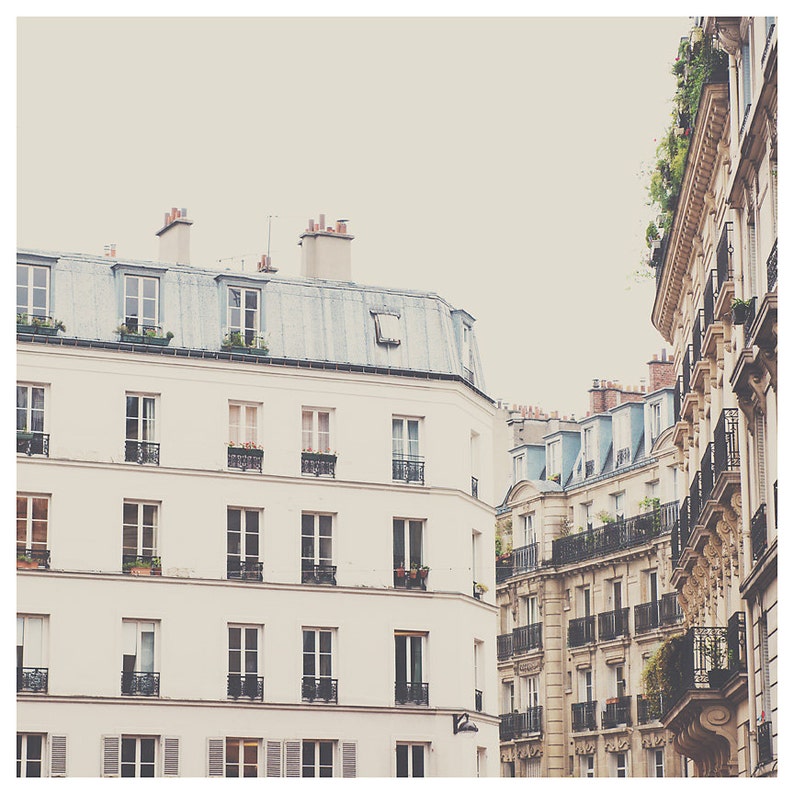 fine art Paris photography, Paris apartment wall art, Paris rooftops print, neutral decor, Europe architecture print image 2