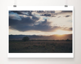 Utah Sunset Photograph: Rustic Mountain Landscape Print