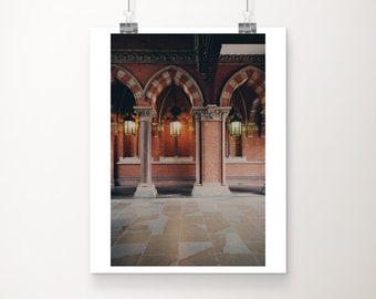 London photograph, St Pancras photo, London travel print,  London train station print, English decor, London gift, period building