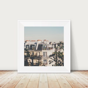 Paris photography, Paris rooftops print, Parisian apartment wall art, Paris travel print