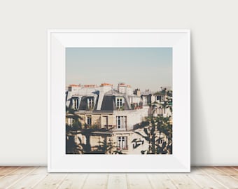 Paris photography, Paris rooftops print, Parisian apartment wall art, Paris travel print