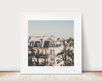 Paris Rooftops Photography Print: Parisian Apartment Wall Art