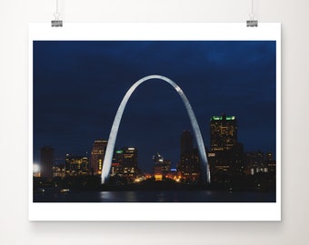 St Louis photograph, Mississippi river print, Missouri print, urban decor, Midwest decor, architecture print, Gateway Arch print